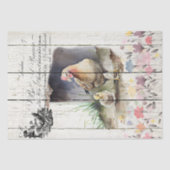 Floral Plymouth Rock Hühner Seidenpapier (Vorderseite)