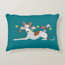 Floral Podenco Dog Aquamarin Blue