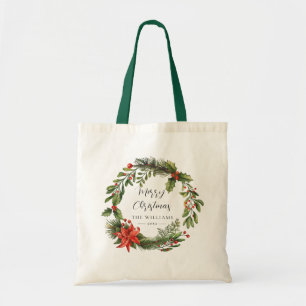 Floral Poinsettia Botanische Familie Weihnachten Tragetasche