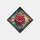 Floral Poinsettia Feierliche Dekoupage Serviette (Ecke)