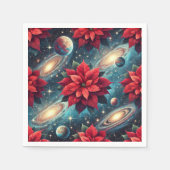 Floral Poinsettia Himmelsmuster Dekoupage Serviette (Vorderseite)