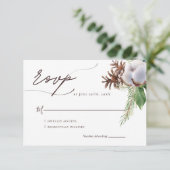 Floral Poinsettia Watercolor Wedding RSVP Karte (Stehend Vorderseite)