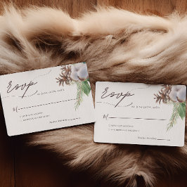 Floral Poinsettia Watercolor Wedding RSVP Karte