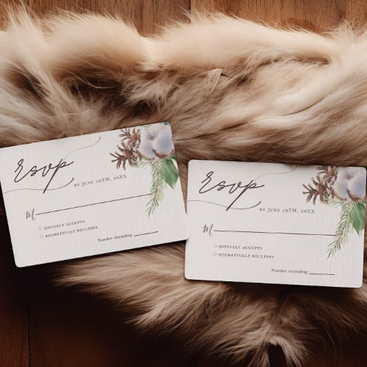 Floral Poinsettia Watercolor Wedding RSVP Karte