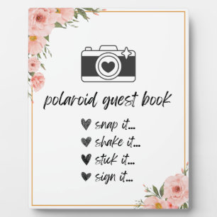 Floral Polaroid Gästekabine Signature Plaque Fotoplatte