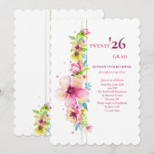 Floral Pole Graduation Invitation Einladung (Vorne/Hinten)