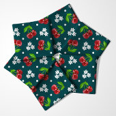 Floral Polka Dot Cherry auf Aquamarinem Muster Stoff