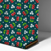 Floral Polka Dot Cherry auf Aquamarinem Muster Stoff
