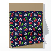 Floral Polka Dot Cherry auf Navy Muster Stoff