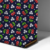 Floral Polka Dot Cherry auf Navy Muster Stoff