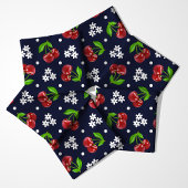 Floral Polka Dot Cherry auf Navy Muster Stoff