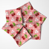 Floral Polka Dot Cherry auf rosa Muster Stoff