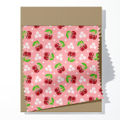 Floral Polka Dot Cherry auf rosa Muster Stoff