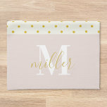 Floral Polka Dots Familienname Küchenhandtuch Geschirrtuch<br><div class="desc">Küchenhandtuch mit personalisiert kalligrafischem Familiennamen und Monogramm mit elegantem Aquarellblütenmuster auf beige Polka-Punktmuster.</div>