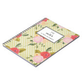 Floral Polka Dots Muster Personalisiertes Notebook Notizblock (Linke Seite)