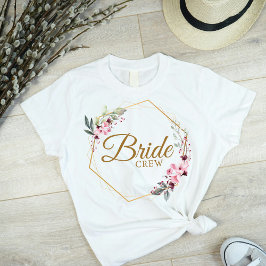 Floral Polygon Bridge Team Ästhetisches Gold & Pin T-Shirt
