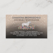 Floral Pony Reitpferd Pferd schwarz Visitenkarte (Rückseite)