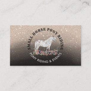 Floral Pony Reitpferd Pferd schwarz Visitenkarte
