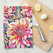 Floral Pop Art Pink Küchentuch (Viertel Falte)
