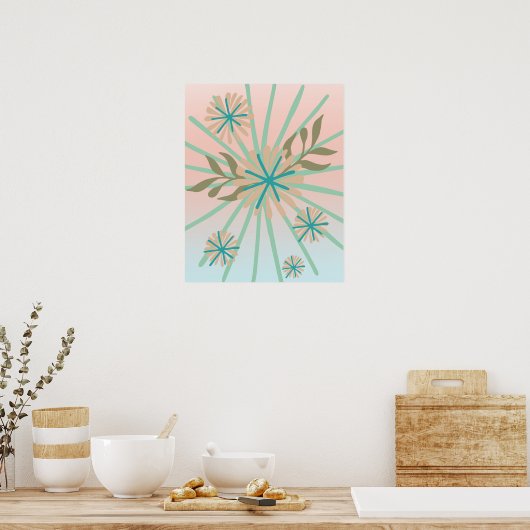 Floral Pop Boho Design Poster (Küche)