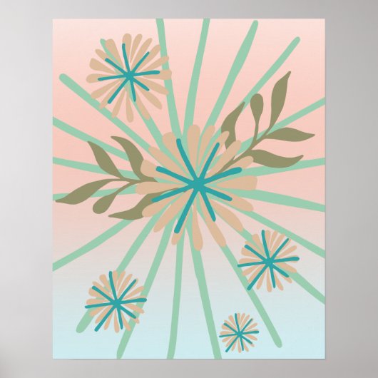 Floral Pop Boho Design Poster (Vorne)
