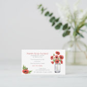 Floral Poppe-Visitenkarte Visitenkarte (Stehend Vorderseite)