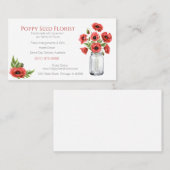 Floral Poppe-Visitenkarte Visitenkarte (Vorne/Hinten)
