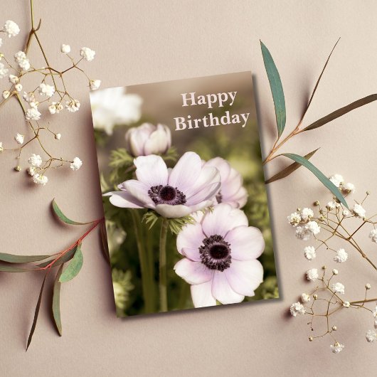 Floral Poppy Birthday Karte