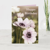 Floral Poppy Birthday Karte (Vorderseite)