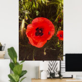 Floral Poppy Dreamer – Botanical Fantasy Art Poster (Heimbüro)
