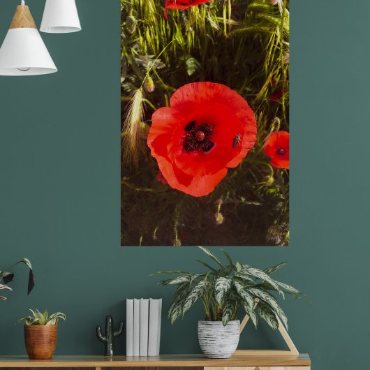 Floral Poppy Dreamer – Botanical Fantasy Art Poster (Wohnzimmer 1)