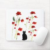 Floral Poppy Niedlich Kitty Mousepad (Mit Mouse)