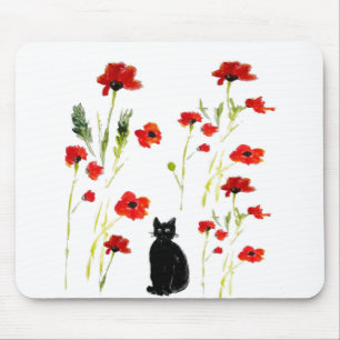 Floral Poppy Niedlich Kitty Mousepad