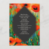 Floral Poppy Wedding Menu Menükarte (Vorderseite)