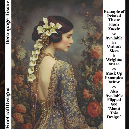 Floral Portrait & Calla Lillies EZ9R Decoupage Seidenpapier