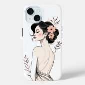 Floral Portrait iPhone 15 Tough Case (Rückseite)