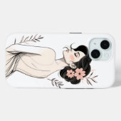 Floral Portrait iPhone 15 Tough Case (Rückseite (Horizontal))