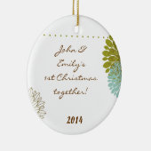 Floral Posey Blume Personalisierter Name Ornament (Rechts)