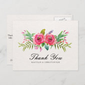 Floral Posies Aquarell Danke Postcard Postkarte (Vorne/Hinten)