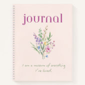 Floral positive affirmation notebook notizblock (Vorderseite)
