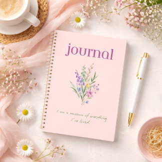 Floral positive affirmation notebook notizblock