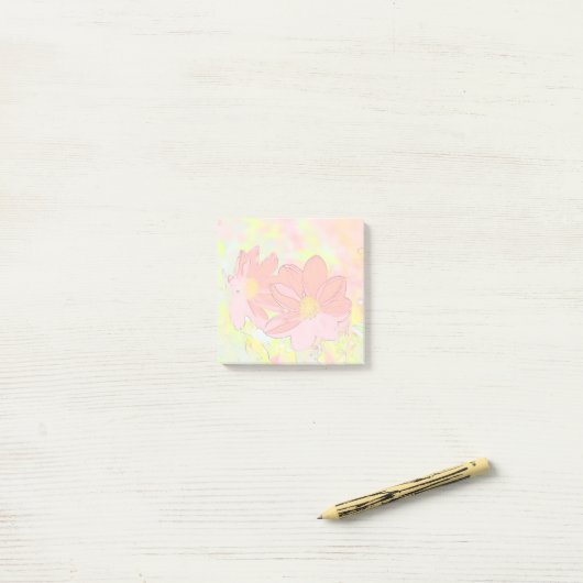 Floral   post-it klebezettel (Auf Schreibtisch)