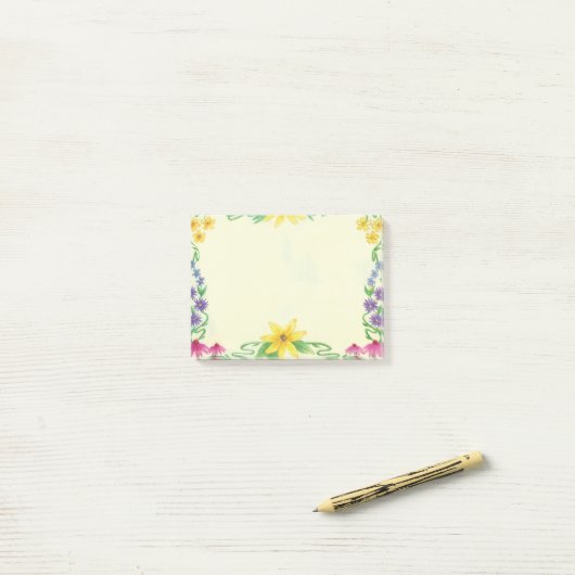 Floral Post-it Klebezettel (Auf Schreibtisch)