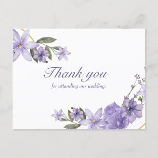 Floral postcard Hochzeit danke Postkarte