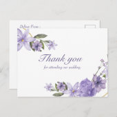 Floral postcard Hochzeit danke Postkarte (Vorne/Hinten)