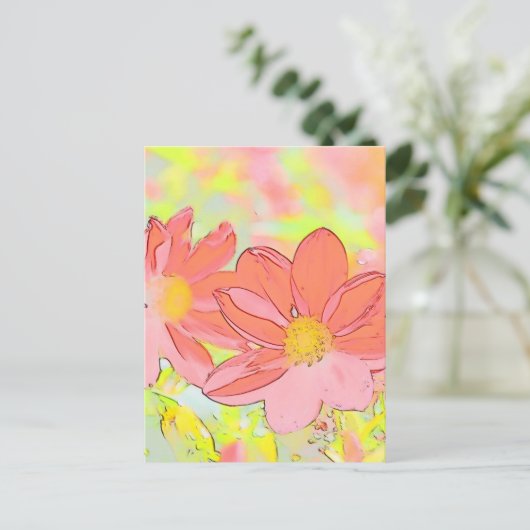 Floral Postcard Postkarte (Stehend Vorderseite)