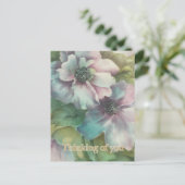 Floral Postcard Thinking Of You Postkarte (Stehend Vorderseite)