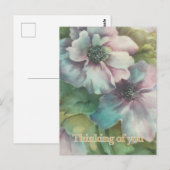 Floral Postcard Thinking Of You Postkarte (Vorne/Hinten)