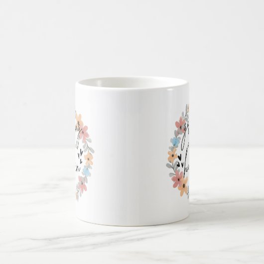 Floral Pregnancy Mug, Growing A Tiny Human Kaffeetasse (Mittel)