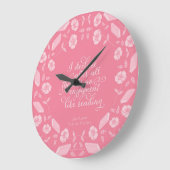 Floral Pride & Prejudice Jane Austen Bookish Quote Große Wanduhr (Winkel)